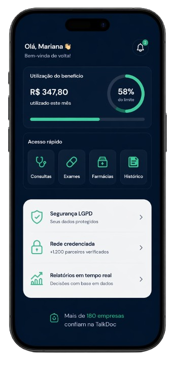 Painel mobile TalkDoc